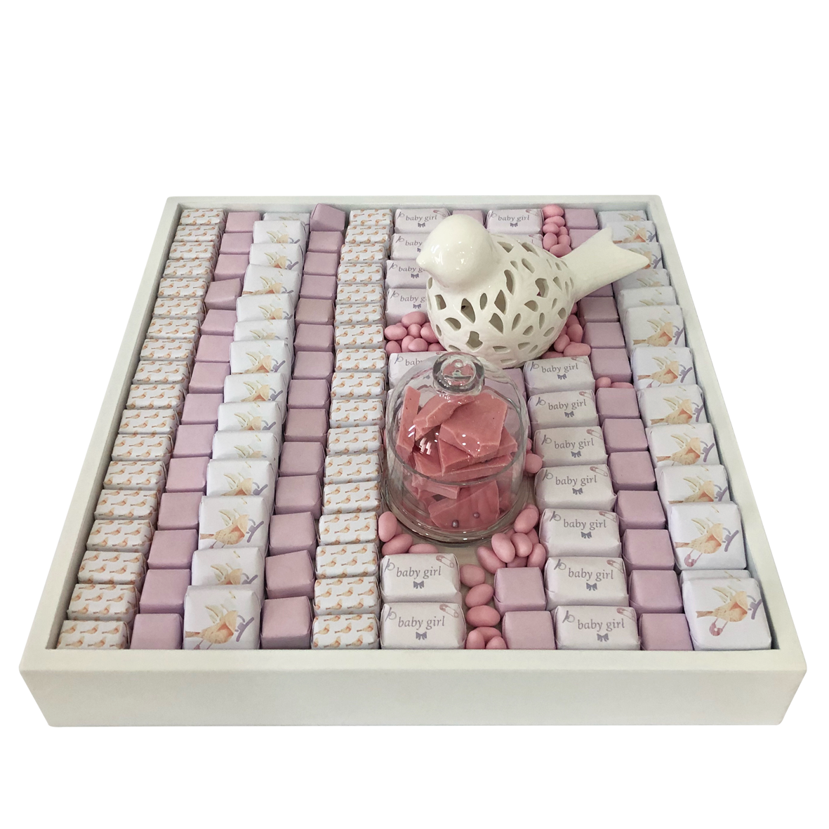 baby girl chocolate tray