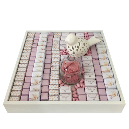 baby girl chocolate tray