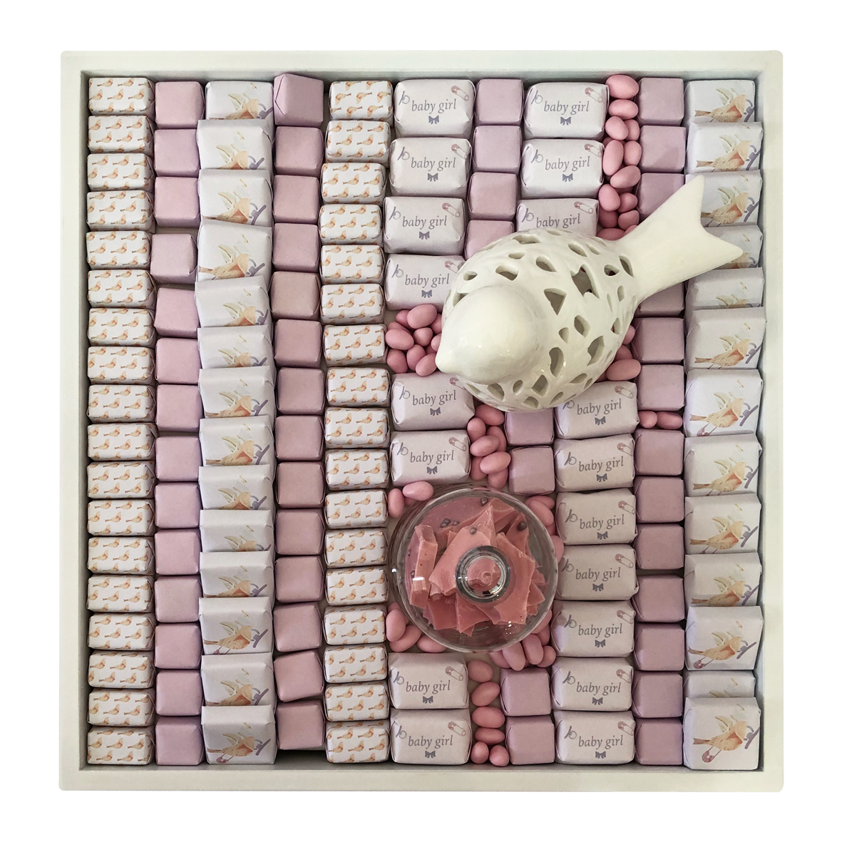 baby girl chocolate tray