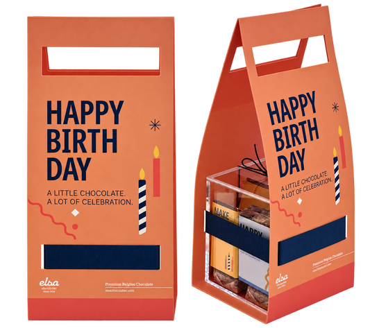 Birthday Plexi Bag shown from the front and side
