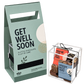 Get Well Soon Plexi Bag with clear acrylic chocolate box shown separately