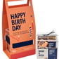 Birthday Plexi Bag beside its clear box of wrapped chocolates
