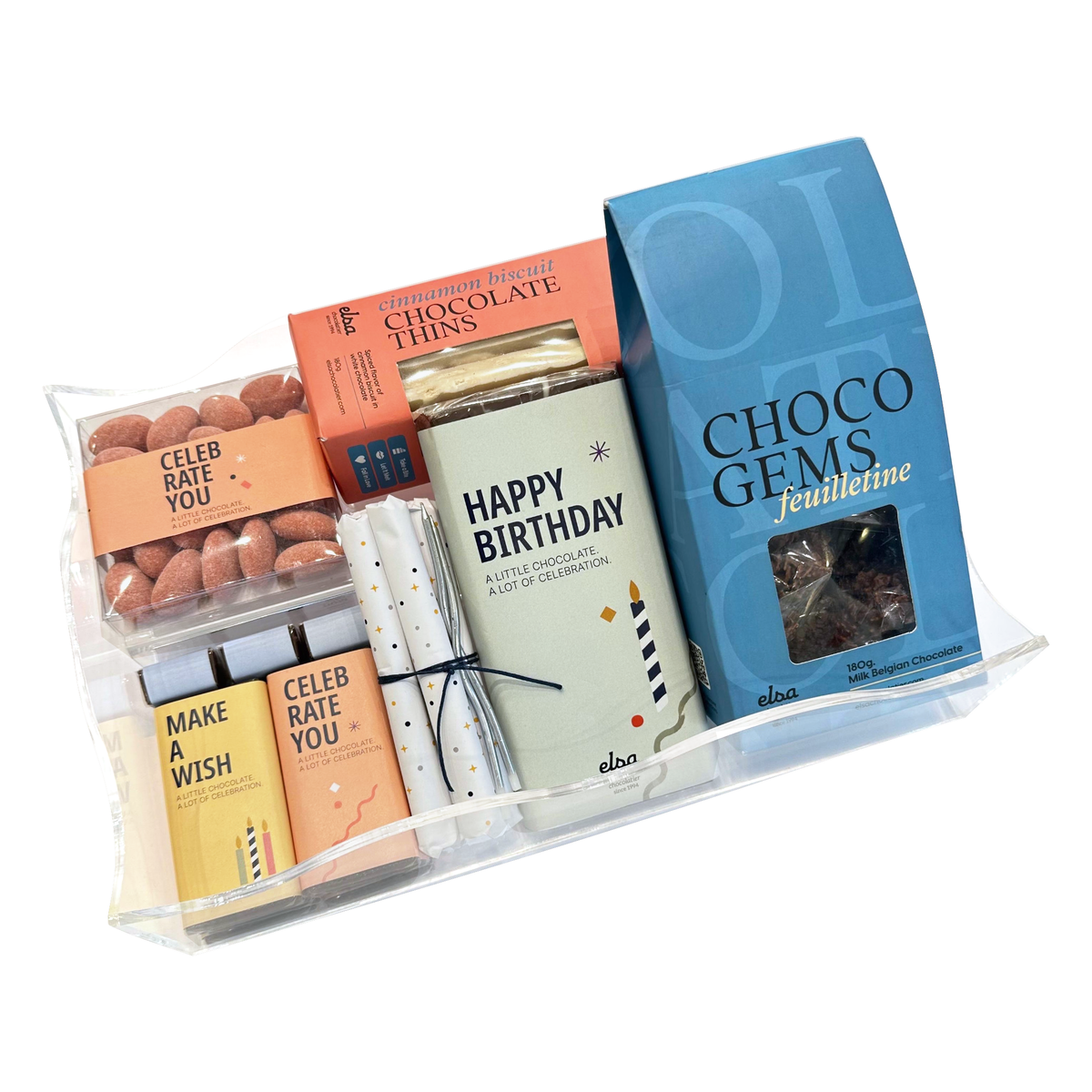Alternate view of the Birthday Plexi Chocolate Hamper